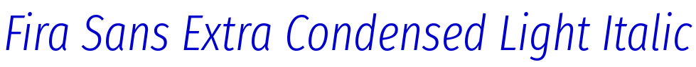 Fira Sans Extra Condensed Light Italic font